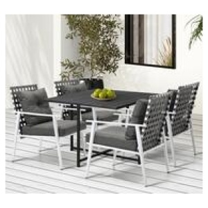 Veda 4 Seater Outdoor Dining Set Black