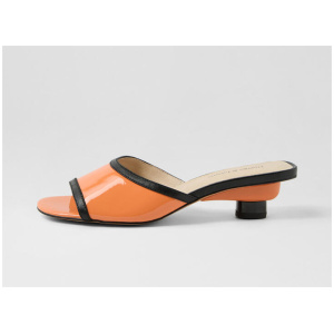 Vikkey Black Light Orange Leather Sandals