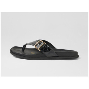 Volute Black Croc Thongs