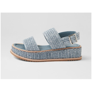 Vondry Denim Synthetic Raffia Sandals