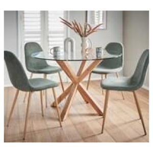 Waverley 4 Seater Dining Table Set With Samba Chairs Green