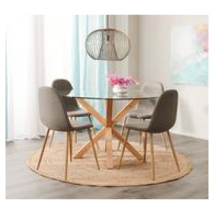 Waverley 4 Seater Dining Table Set With Samba Chairs Grey