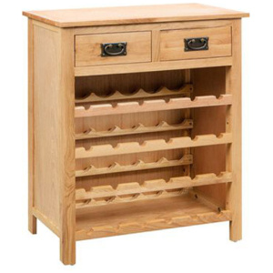 Wine Cabinet Solid Oak Wood 72X32X90 Cm
