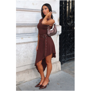 Worth My Time Midi Dress Chocolate