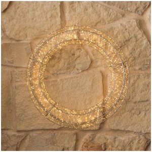 Wreath with Hanging LED 50x9cm