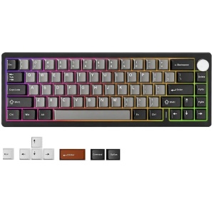 YUNZII AL68 QMK/VIA Aluminium Mechanical Tri-Mode Hot-Swap Black Keyboard - Milk V2 Switch