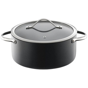 iD3 Hard Anodised Casserole with Lid Size 24X11cm by Baccarat