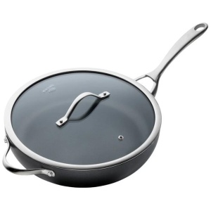 iD3 Hard Anodised Non-Stick Saute Pan with Lid Size 30cm by Baccarat