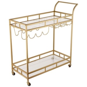 2 Tier Kitchen Bar Cart Trolley Serving Drink Coffee Liquor Tea