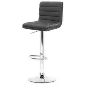 2 X Gas Lift Bar Stools Swivel Kitchen Chairs Leather Chrome