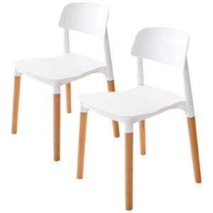 2Pcs Belloch Stackable Dining Chair White