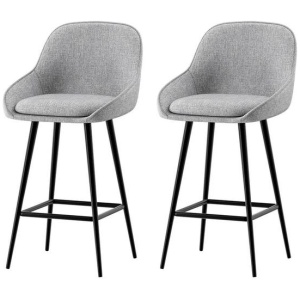 2x Bar Stools Upholstered Stool Counter Seat Kitchen Dining Chairs