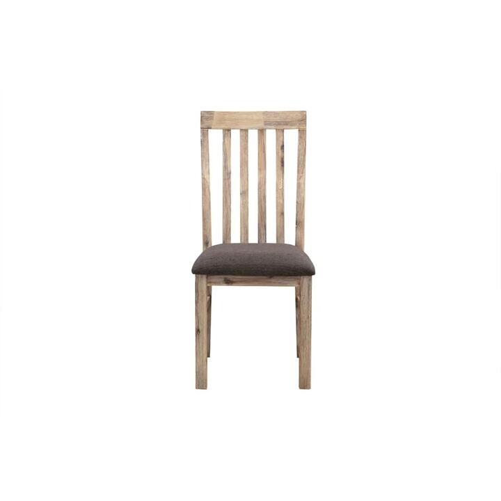 2x Wooden Frame Leatherette in Solid Acacia Wood & Veneer Dining Chairs in Oak Colour