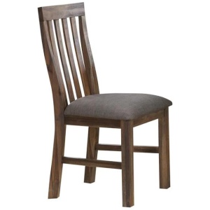 2x Wooden Frame Leatherette in Solid Wood Acacia & Veneer Dining Chairs in Chocolate Colour