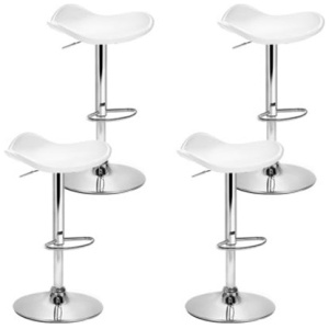 4 Pcs Swivel Pu Leather Gas Lift Kitchen Bar Stools