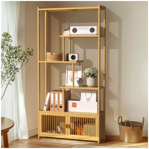 6 Tiers Freestanding Bamboo Storage Shelf High & Low Shelf Bookshelf Plant Stand