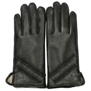AUSTRALIAN SHEPHERD® Ladies Leather Sheepskin Wool Gloves Britney - Black / 8.5