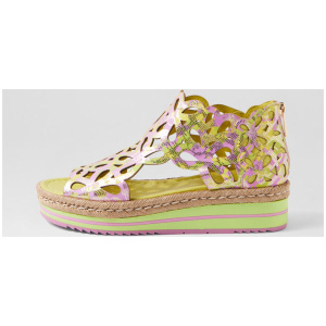 Adely Lime Pink Multi Leather Sandals