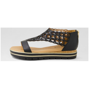 Alexiander Black Gold Leather Sandals