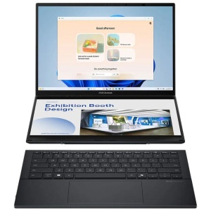 Asus Zenbook Duo OLED 14" 3K OLED Touchscreen Laptop, Ultra 9-285H, 32GB RAM, 1TB SSD, Windows 11 Home - Inkwell Gray