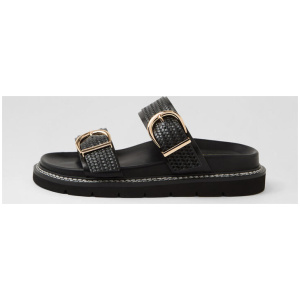 Atelier Black Leather Slides