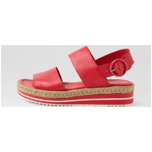 Atha Red Leather Sandals