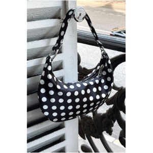 Aydin Shoulder Bag Black Polka Dot