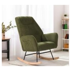Balthazar Sherpa Rocking Armchair Green