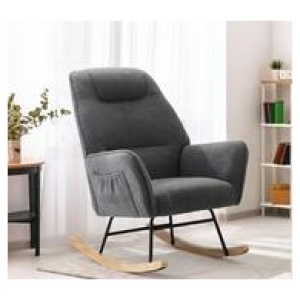 Balthazar Sherpa Rocking Armchair Grey