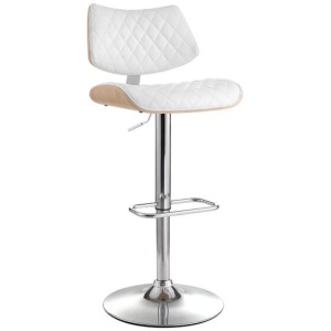 Bar Stools Kitchen Dining Chairs Gas Lift Stool Wooden Leather White