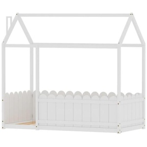 Bed Frame Wooden Kids House Single Frame White KORI