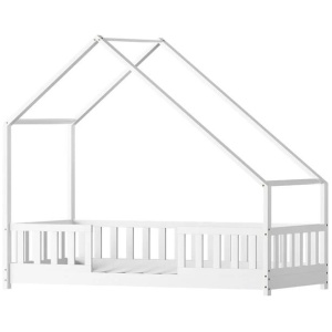 Bed Frame Wooden Kids House Single Frame White PAVO