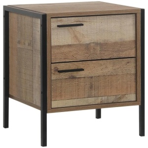 Bedside Table 2 drawers Night Stand Particle Board Construction in Oak Colour