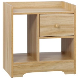 Bedside Table with Drawer & Storage Space Wooden