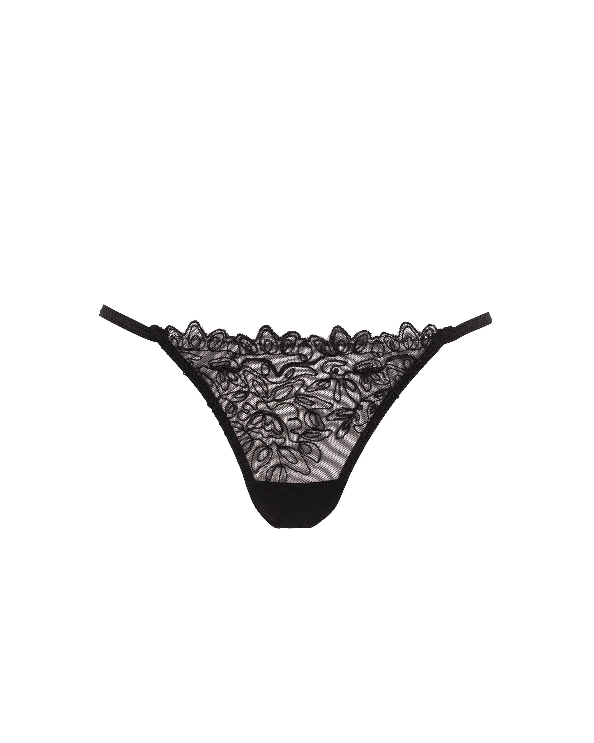 Bluebella Audrey Embroidered Brief Black - 8