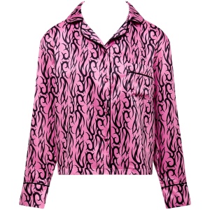Bluebella BB x Ashley Williams Tattoo Print Luxury Satin Shirt - 6