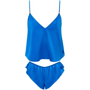 Bluebella Faye Luxury Satin Cami Top and Short Set Egyptian Blue - 16