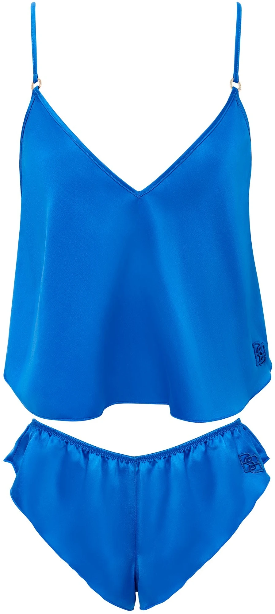 Bluebella Faye Luxury Satin Cami Top and Short Set Egyptian Blue - 16