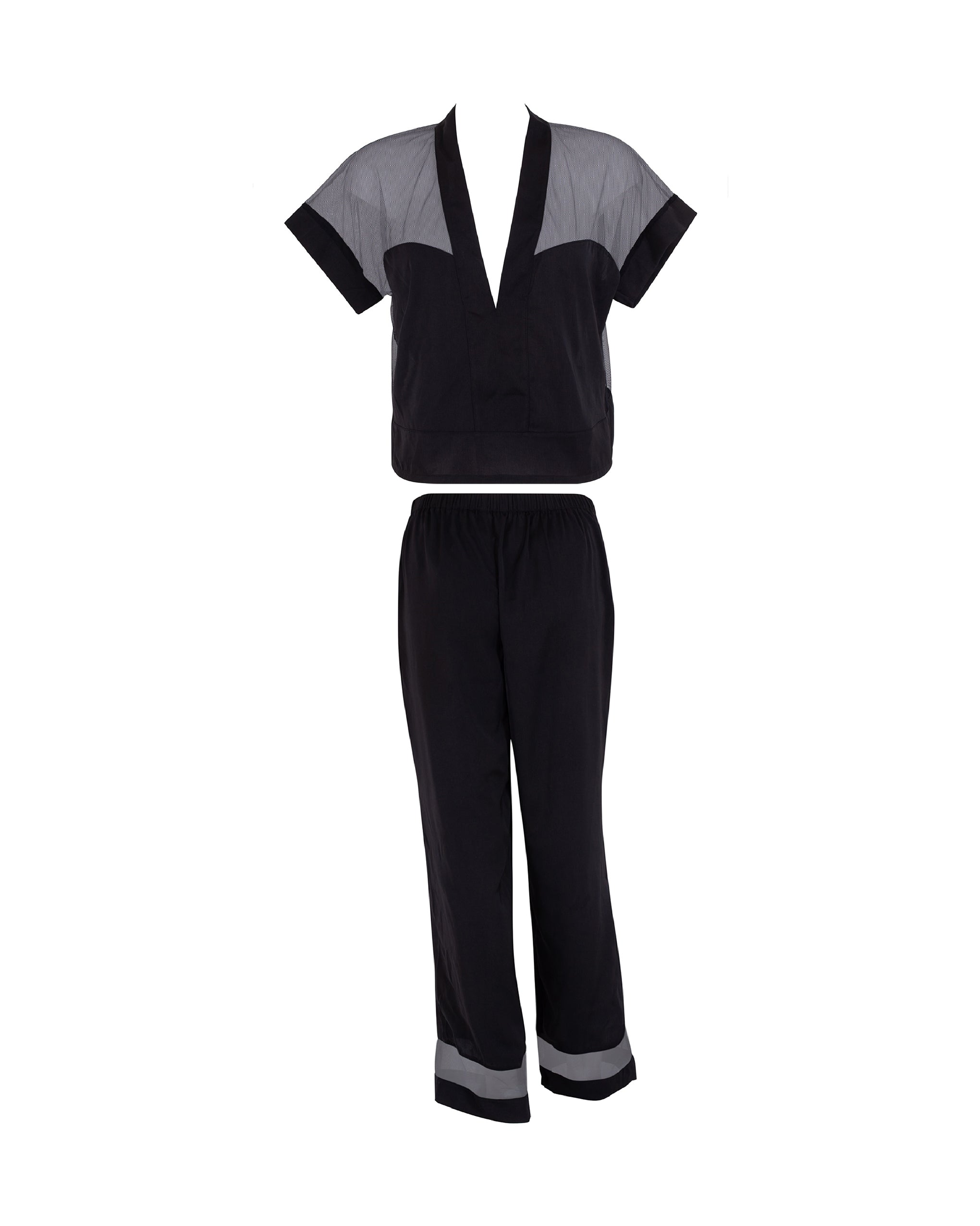 Bluebella Richmond Long Pyjama Set Black - 6