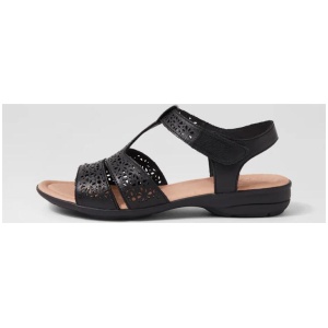Boom Black Leather Sandals