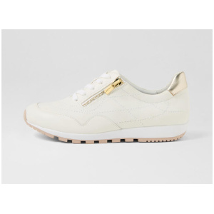 Briddie Xf White Pale Gold Leather Sneakers