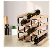 Brio 12 Bottle Pine Wine Rack Brown