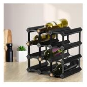 Brio 12 Bottle Wine Rack Black