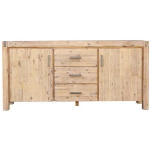 Buffet Sideboard in Oak Colour Constructed with Solid Acacia Wooden Frame Storage Cabinet with Drawers