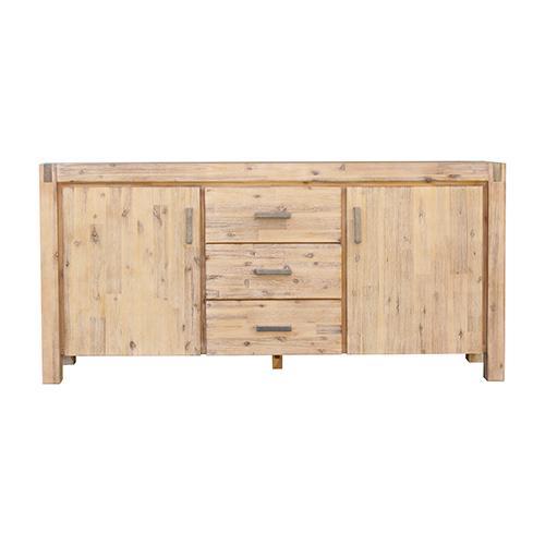 Buffet Sideboard in Oak Colour Constructed with Solid Acacia Wooden Frame Storage Cabinet with Drawers