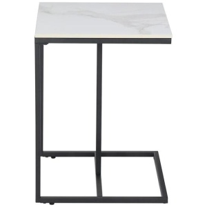 C-Shaped Marble Accent Side Table