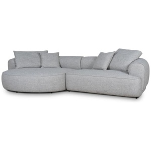 Carina Left Chaise Sofa - Chrome Grey by Interior Secrets - AfterPay Available
