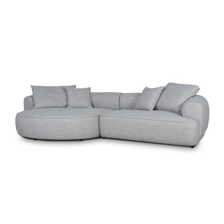 Carina Left Chaise Sofa - Chrome Grey by Interior Secrets - AfterPay Available