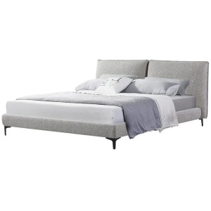 Celeste Fabric Queen Bed Frame - Olive Brown Boucle by Interior Secrets - AfterPay Available