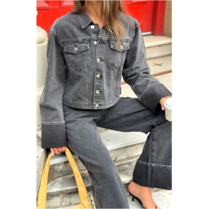 Charlotte Denim Jacket Black Acid